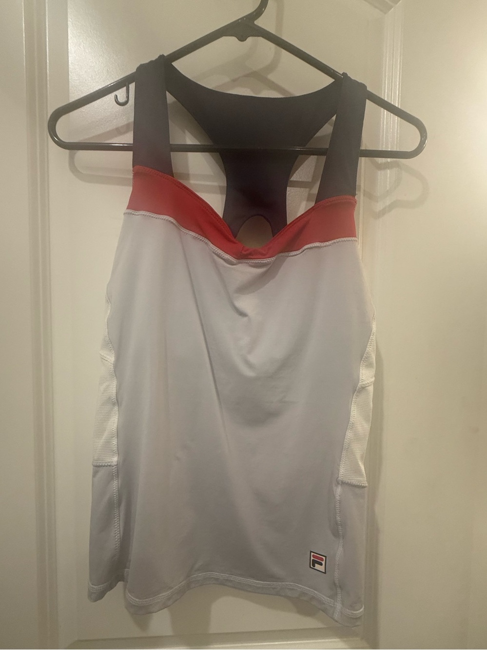 FILA Women’s Racerback Athletic Tank Top Gray Coral Size M